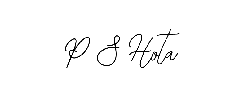 Use a signature maker to create a handwritten signature online. With this signature software, you can design (Bearetta-2O07w) your own signature for name P S Hota. P S Hota signature style 12 images and pictures png