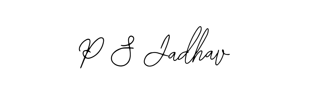if you are searching for the best signature style for your name P S Jadhav. so please give up your signature search. here we have designed multiple signature styles  using Bearetta-2O07w. P S Jadhav signature style 12 images and pictures png