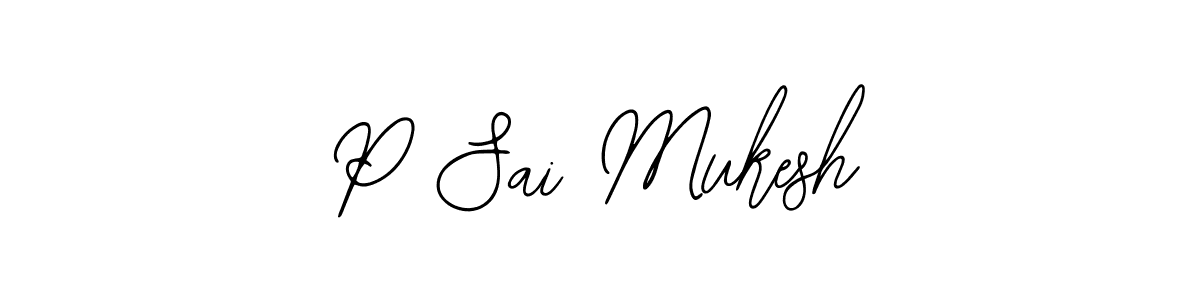 Bearetta-2O07w is a professional signature style that is perfect for those who want to add a touch of class to their signature. It is also a great choice for those who want to make their signature more unique. Get P Sai Mukesh name to fancy signature for free. P Sai Mukesh signature style 12 images and pictures png