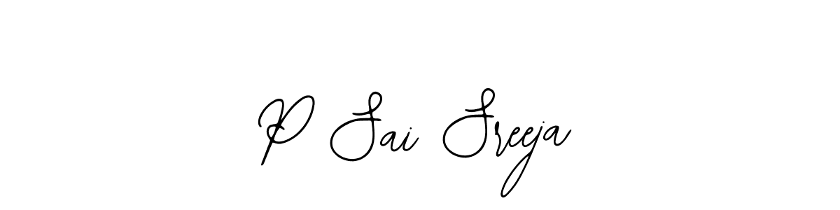 Design your own signature with our free online signature maker. With this signature software, you can create a handwritten (Bearetta-2O07w) signature for name P Sai Sreeja. P Sai Sreeja signature style 12 images and pictures png