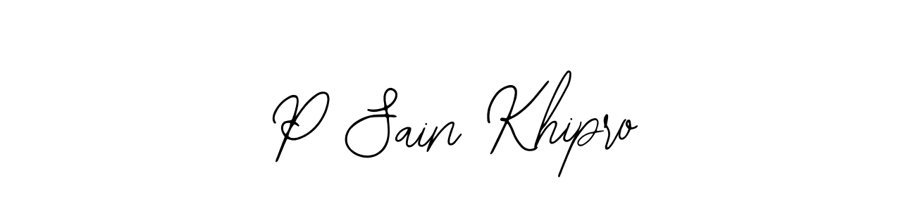 Use a signature maker to create a handwritten signature online. With this signature software, you can design (Bearetta-2O07w) your own signature for name P Sain Khipro. P Sain Khipro signature style 12 images and pictures png