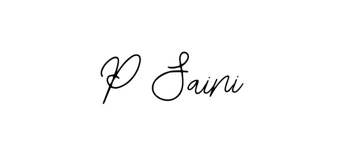 You should practise on your own different ways (Bearetta-2O07w) to write your name (P Saini) in signature. don't let someone else do it for you. P Saini signature style 12 images and pictures png