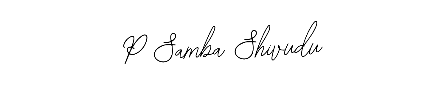 Design your own signature with our free online signature maker. With this signature software, you can create a handwritten (Bearetta-2O07w) signature for name P Samba Shivudu. P Samba Shivudu signature style 12 images and pictures png