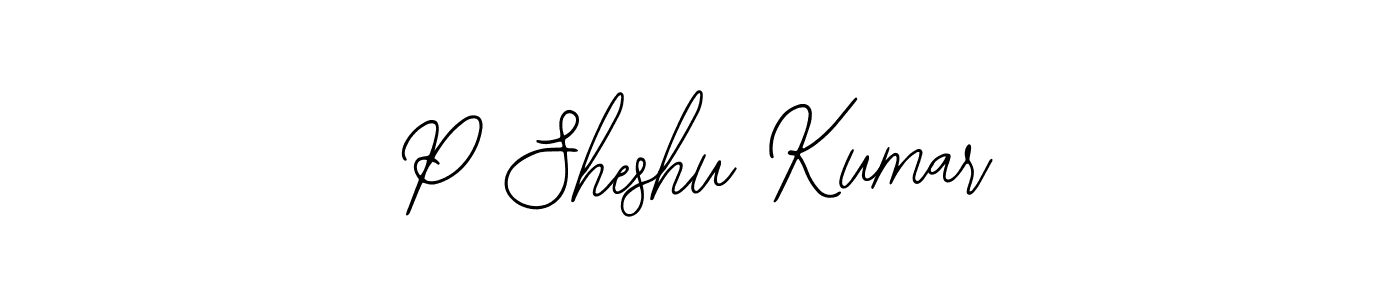 The best way (Bearetta-2O07w) to make a short signature is to pick only two or three words in your name. The name P Sheshu Kumar include a total of six letters. For converting this name. P Sheshu Kumar signature style 12 images and pictures png