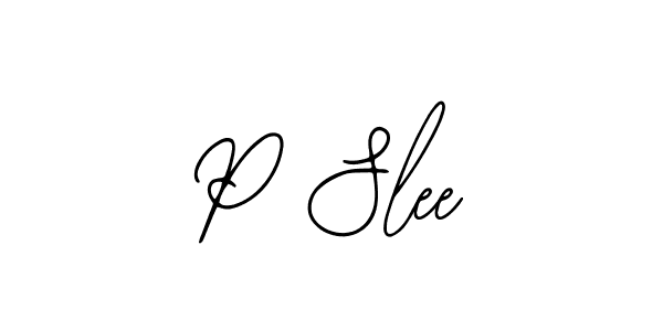How to make P Slee name signature. Use Bearetta-2O07w style for creating short signs online. This is the latest handwritten sign. P Slee signature style 12 images and pictures png