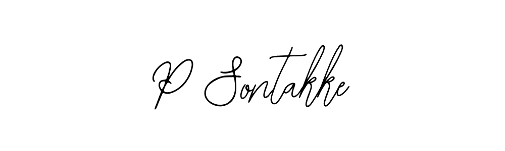 Create a beautiful signature design for name P Sontakke. With this signature (Bearetta-2O07w) fonts, you can make a handwritten signature for free. P Sontakke signature style 12 images and pictures png