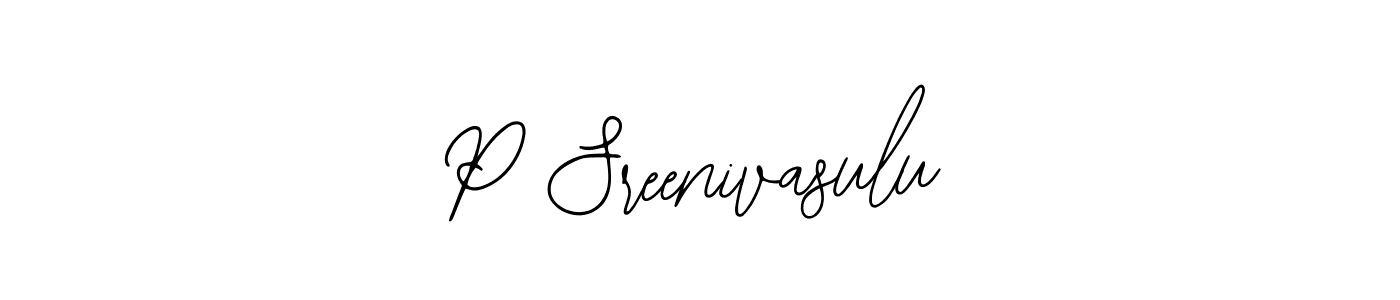 How to make P Sreenivasulu name signature. Use Bearetta-2O07w style for creating short signs online. This is the latest handwritten sign. P Sreenivasulu signature style 12 images and pictures png