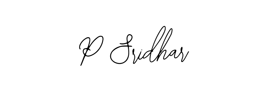 The best way (Bearetta-2O07w) to make a short signature is to pick only two or three words in your name. The name P Sridhar include a total of six letters. For converting this name. P Sridhar signature style 12 images and pictures png