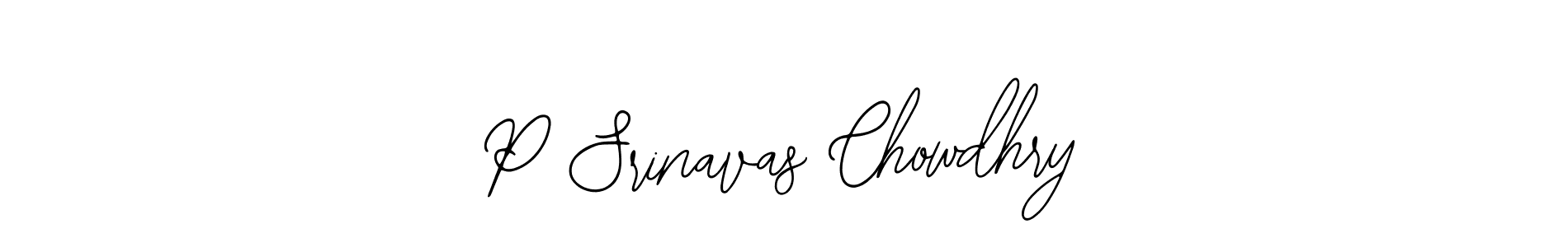 How to make P Srinavas Chowdhry name signature. Use Bearetta-2O07w style for creating short signs online. This is the latest handwritten sign. P Srinavas Chowdhry signature style 12 images and pictures png