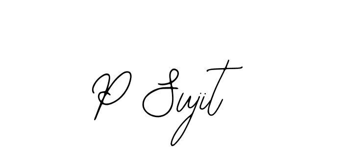 if you are searching for the best signature style for your name P Sujit. so please give up your signature search. here we have designed multiple signature styles  using Bearetta-2O07w. P Sujit signature style 12 images and pictures png