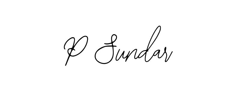 Use a signature maker to create a handwritten signature online. With this signature software, you can design (Bearetta-2O07w) your own signature for name P Sundar. P Sundar signature style 12 images and pictures png