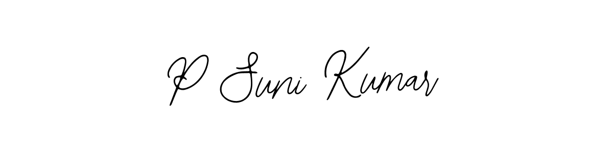 Design your own signature with our free online signature maker. With this signature software, you can create a handwritten (Bearetta-2O07w) signature for name P Suni Kumar. P Suni Kumar signature style 12 images and pictures png