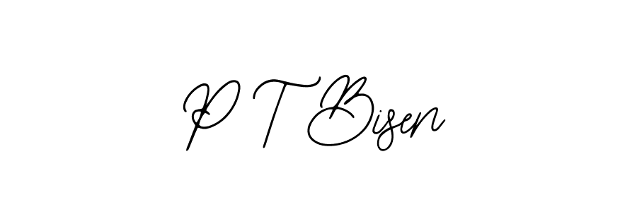 P T Bisen stylish signature style. Best Handwritten Sign (Bearetta-2O07w) for my name. Handwritten Signature Collection Ideas for my name P T Bisen. P T Bisen signature style 12 images and pictures png