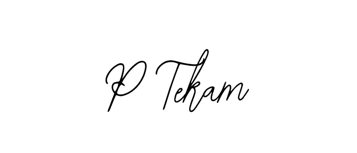 Use a signature maker to create a handwritten signature online. With this signature software, you can design (Bearetta-2O07w) your own signature for name P Tekam. P Tekam signature style 12 images and pictures png
