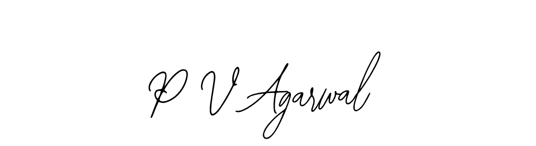 How to make P V Agarwal name signature. Use Bearetta-2O07w style for creating short signs online. This is the latest handwritten sign. P V Agarwal signature style 12 images and pictures png