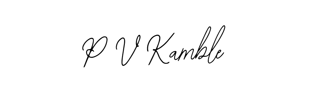 if you are searching for the best signature style for your name P V Kamble. so please give up your signature search. here we have designed multiple signature styles  using Bearetta-2O07w. P V Kamble signature style 12 images and pictures png