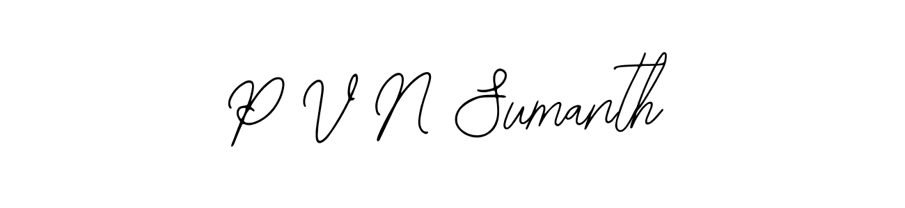 The best way (Bearetta-2O07w) to make a short signature is to pick only two or three words in your name. The name P V N Sumanth include a total of six letters. For converting this name. P V N Sumanth signature style 12 images and pictures png