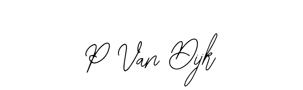 You should practise on your own different ways (Bearetta-2O07w) to write your name (P Van Dijk) in signature. don't let someone else do it for you. P Van Dijk signature style 12 images and pictures png