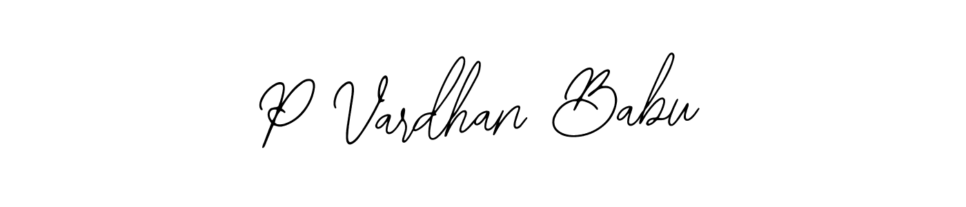 Use a signature maker to create a handwritten signature online. With this signature software, you can design (Bearetta-2O07w) your own signature for name P Vardhan Babu. P Vardhan Babu signature style 12 images and pictures png