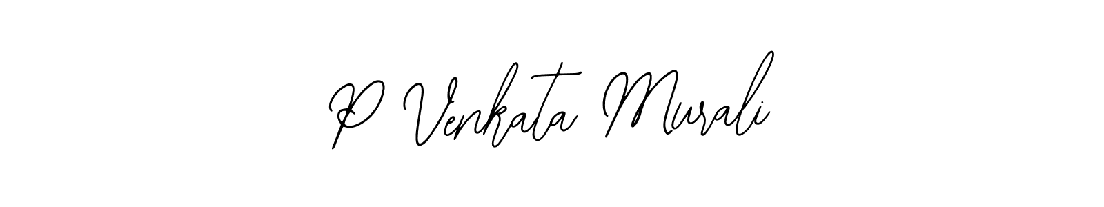 How to make P Venkata Murali name signature. Use Bearetta-2O07w style for creating short signs online. This is the latest handwritten sign. P Venkata Murali signature style 12 images and pictures png