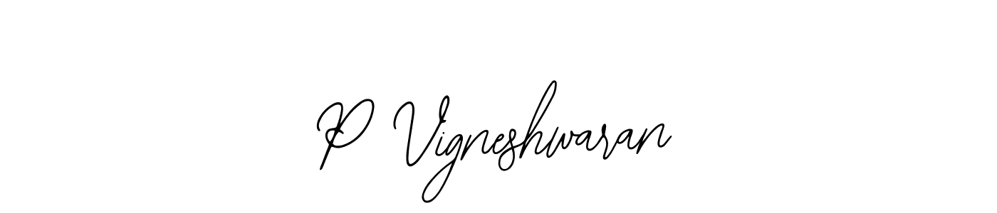 Design your own signature with our free online signature maker. With this signature software, you can create a handwritten (Bearetta-2O07w) signature for name P Vigneshwaran. P Vigneshwaran signature style 12 images and pictures png