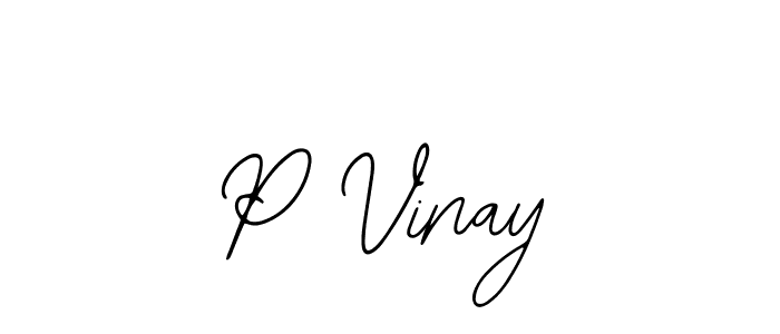 Use a signature maker to create a handwritten signature online. With this signature software, you can design (Bearetta-2O07w) your own signature for name P Vinay. P Vinay signature style 12 images and pictures png
