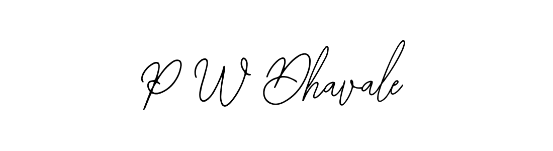 Design your own signature with our free online signature maker. With this signature software, you can create a handwritten (Bearetta-2O07w) signature for name P W Dhavale. P W Dhavale signature style 12 images and pictures png