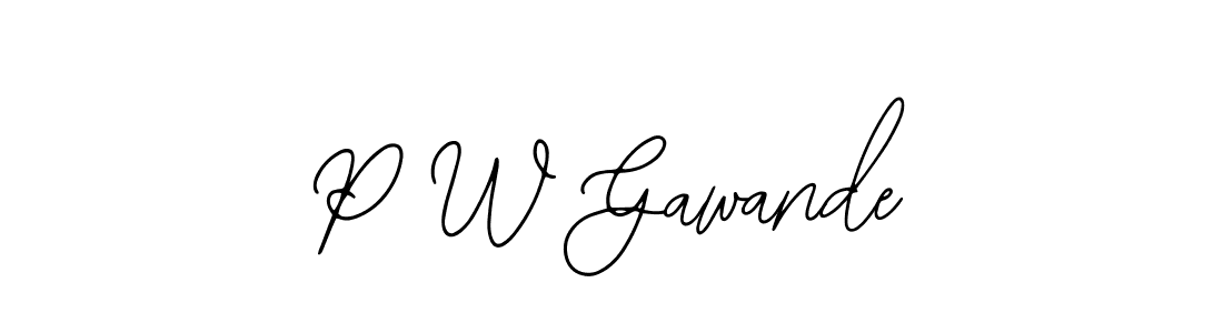 Create a beautiful signature design for name P W Gawande. With this signature (Bearetta-2O07w) fonts, you can make a handwritten signature for free. P W Gawande signature style 12 images and pictures png