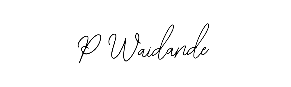 Make a beautiful signature design for name P Waidande. With this signature (Bearetta-2O07w) style, you can create a handwritten signature for free. P Waidande signature style 12 images and pictures png