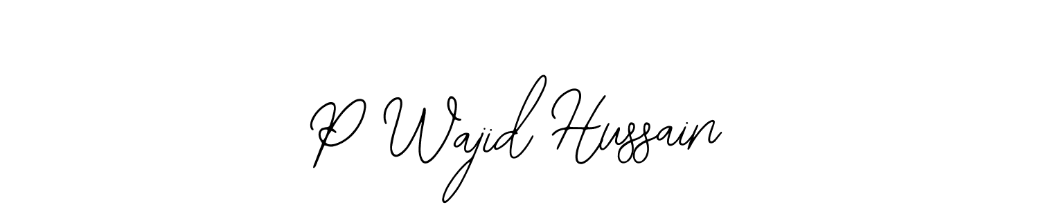if you are searching for the best signature style for your name P Wajid Hussain. so please give up your signature search. here we have designed multiple signature styles  using Bearetta-2O07w. P Wajid Hussain signature style 12 images and pictures png