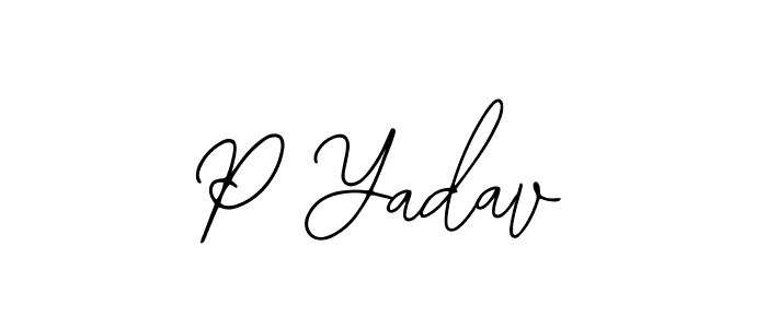 Use a signature maker to create a handwritten signature online. With this signature software, you can design (Bearetta-2O07w) your own signature for name P Yadav. P Yadav signature style 12 images and pictures png
