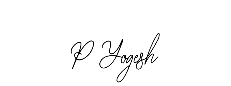 How to make P Yogesh name signature. Use Bearetta-2O07w style for creating short signs online. This is the latest handwritten sign. P Yogesh signature style 12 images and pictures png