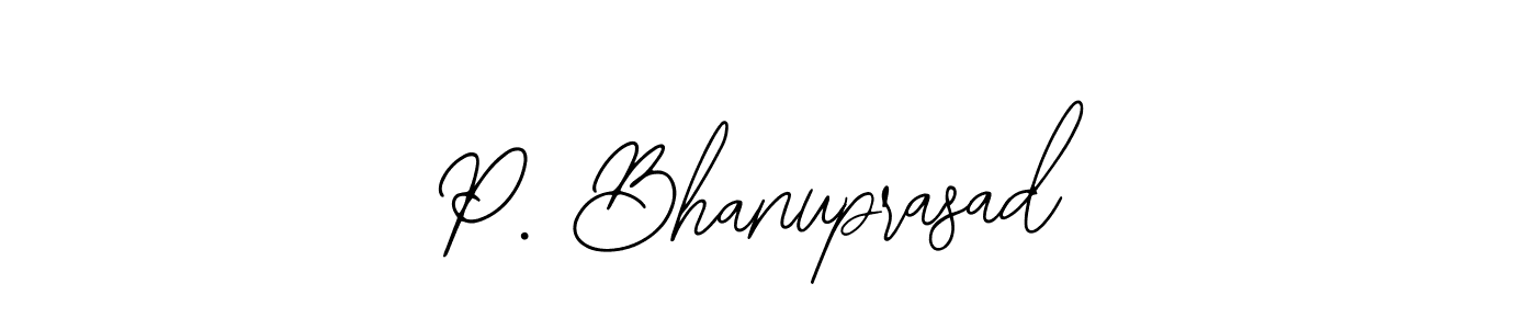 The best way (Bearetta-2O07w) to make a short signature is to pick only two or three words in your name. The name P. Bhanuprasad include a total of six letters. For converting this name. P. Bhanuprasad signature style 12 images and pictures png