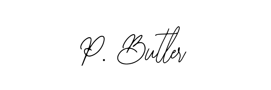 How to make P. Butler name signature. Use Bearetta-2O07w style for creating short signs online. This is the latest handwritten sign. P. Butler signature style 12 images and pictures png