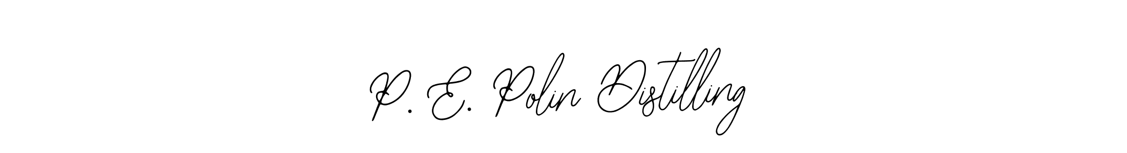 This is the best signature style for the P. E. Polin Distilling name. Also you like these signature font (Bearetta-2O07w). Mix name signature. P. E. Polin Distilling signature style 12 images and pictures png