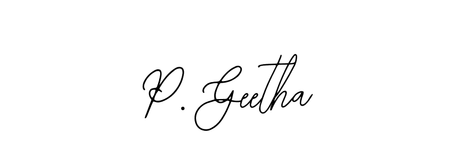 Also You can easily find your signature by using the search form. We will create P. Geetha name handwritten signature images for you free of cost using Bearetta-2O07w sign style. P. Geetha signature style 12 images and pictures png