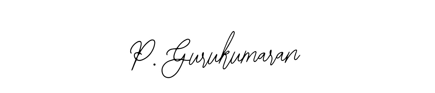 How to make P. Gurukumaran name signature. Use Bearetta-2O07w style for creating short signs online. This is the latest handwritten sign. P. Gurukumaran signature style 12 images and pictures png