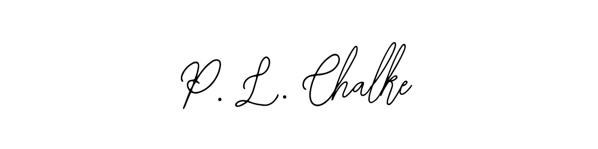 The best way (Bearetta-2O07w) to make a short signature is to pick only two or three words in your name. The name P. L. Chalke include a total of six letters. For converting this name. P. L. Chalke signature style 12 images and pictures png