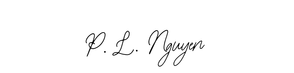Also You can easily find your signature by using the search form. We will create P. L. Nguyen name handwritten signature images for you free of cost using Bearetta-2O07w sign style. P. L. Nguyen signature style 12 images and pictures png