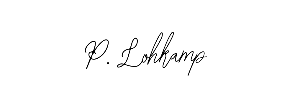 Similarly Bearetta-2O07w is the best handwritten signature design. Signature creator online .You can use it as an online autograph creator for name P. Lohkamp. P. Lohkamp signature style 12 images and pictures png