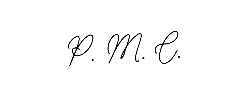 P. M. C. stylish signature style. Best Handwritten Sign (Bearetta-2O07w) for my name. Handwritten Signature Collection Ideas for my name P. M. C.. P. M. C. signature style 12 images and pictures png