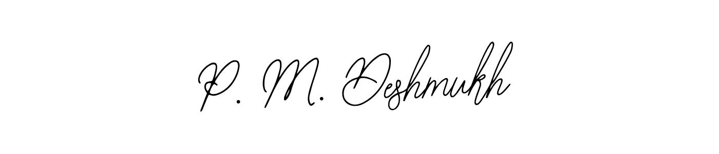 Make a beautiful signature design for name P. M. Deshmukh. With this signature (Bearetta-2O07w) style, you can create a handwritten signature for free. P. M. Deshmukh signature style 12 images and pictures png