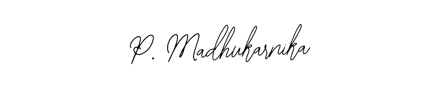 See photos of P. Madhukarnika official signature by Spectra . Check more albums & portfolios. Read reviews & check more about Bearetta-2O07w font. P. Madhukarnika signature style 12 images and pictures png