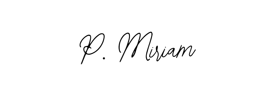 How to make P. Miriam name signature. Use Bearetta-2O07w style for creating short signs online. This is the latest handwritten sign. P. Miriam signature style 12 images and pictures png