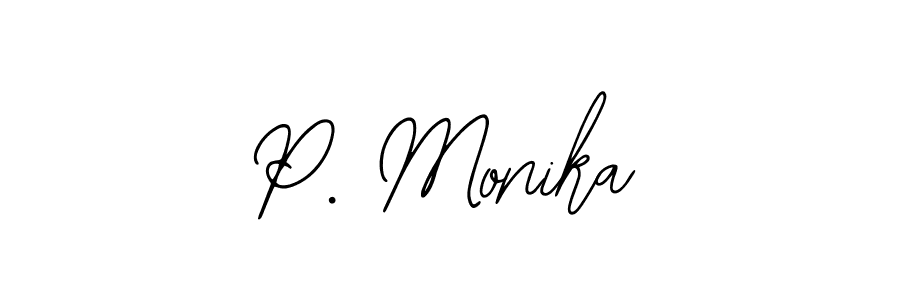 How to make P. Monika name signature. Use Bearetta-2O07w style for creating short signs online. This is the latest handwritten sign. P. Monika signature style 12 images and pictures png