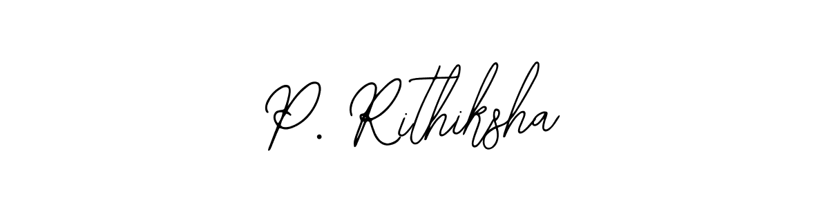 The best way (Bearetta-2O07w) to make a short signature is to pick only two or three words in your name. The name P. Rithiksha include a total of six letters. For converting this name. P. Rithiksha signature style 12 images and pictures png