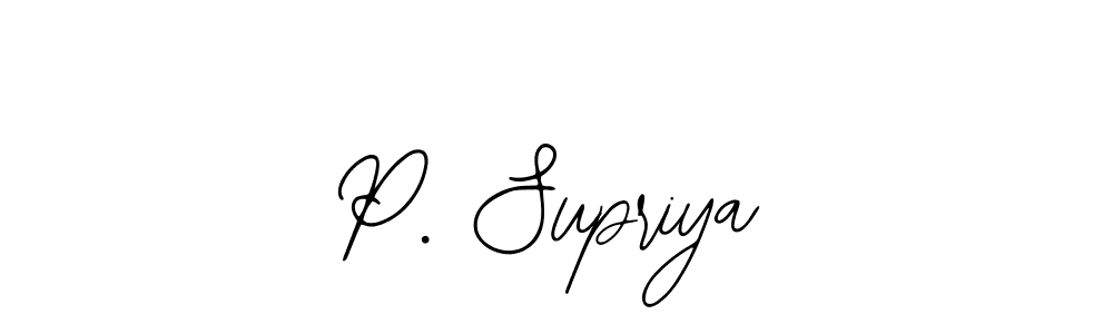 Design your own signature with our free online signature maker. With this signature software, you can create a handwritten (Bearetta-2O07w) signature for name P. Supriya. P. Supriya signature style 12 images and pictures png