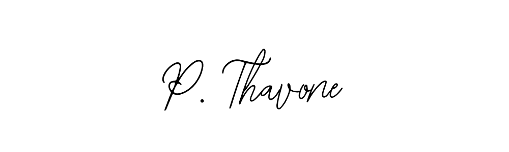 Use a signature maker to create a handwritten signature online. With this signature software, you can design (Bearetta-2O07w) your own signature for name P. Thavone. P. Thavone signature style 12 images and pictures png