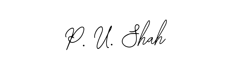 Create a beautiful signature design for name P. U. Shah. With this signature (Bearetta-2O07w) fonts, you can make a handwritten signature for free. P. U. Shah signature style 12 images and pictures png