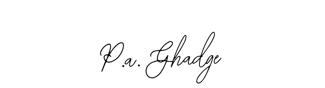 Use a signature maker to create a handwritten signature online. With this signature software, you can design (Bearetta-2O07w) your own signature for name P.a. Ghadge. P.a. Ghadge signature style 12 images and pictures png